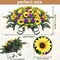 Purple Artificial Sunflower Headstone Flower Saddle - Large Silk Cemetery Flowers for Graves - UV Resistant and Waterproof Memorial Arrangement - Windproof Secure Fit Outdoor Tombstone Decor